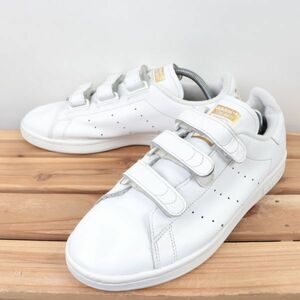 z1208 アディダス スタンスミス コンフォート US9 1/2 27.5cm/白 ホワイト adidas STAN SMITH CF ベルクロ メンズ スニーカー 中古