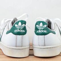 z1209 アディダス スーパースター US8 1/2 26.5cm/白 ホワイト 緑 グリーン adidas SUPERSTAR メンズ スニーカー 中古_画像4