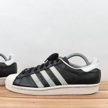 z1211 アディダス スーパースター US8 1/2 26.5cm/黒 ブラック 白 ホワイト adidas SUPERSTAR 80s メンズ スニーカー 中古_画像6