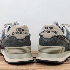 z1285【574】ニューバランス US9.5 27.5cm/紺 ネイビー 灰 グレー newbalance メンズ スニーカー 中古の画像4