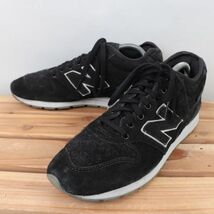 z1292【MRH996CB】ニューバランス ミッド US8 26.0cm/黒 ブラック 白 ホワイト MID newbalance メンズ スニーカー 中古_画像1