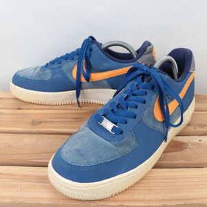 z1309 ナイキ エアフォース1 US8.5 26.5cm/青 ブルー オレンジ系 NIKE AIRFORCE1 AF1 LOW メンズ スニーカー 中古