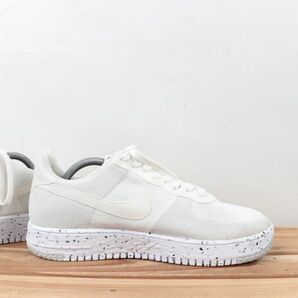 z1310 ナイキ エアフォース1 US9.5 27.5cm/白 ホワイト 灰 グレー系 NIKE AIRFORCE1 CRATER FLYKNIT AF1 LOW メンズ スニーカー 中古の画像5