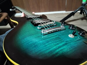 1円 エレキギター ギター ハムバッカー PRS 系 ハム 6弦 緑 Green フレイム メイプル ダブルカッタウェイ アーチトップ 22F HAMER