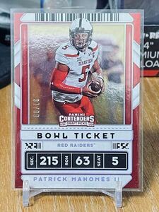 NFL スーパーボウル MVP Patrick Mahomes II 2020 Panini Contenders Draft Picks Bowl Ticket /99 #80 Texas Tech University 