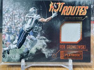 NFL Rob Gronkowski 2015 Panini Playbook Hot Routes Jerseys Game Used Prime Patches #20 (10/10) New England Patriots TE / 10枚限定