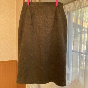タイトスカート 茶色 ペイズリー柄 ウエスト69㎝ 裏地付き 日本製