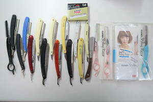 【ジャンク品】18点まとめ FEATHER HENCKELS Hadson 美研 PARKER 菊王冠 KAIなど レザー カミソリ 日本剃刀 西洋剃刀 理容師:C-693【中古】