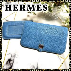 送料無料！良美品★HERMES エルメス ドゴンGM トリヨンクレマンス 長財布 □G刻印★正規品