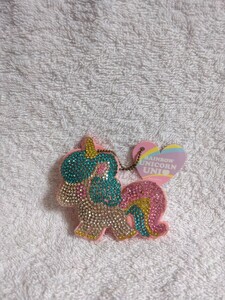 RAINBOW UNICORN UNI　キーチェーン ラインストーン　レインボーユニコーン 即決