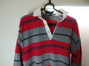  usual old clothes degree *vintage*Polo by Ralph Lauren* Polo Ralph Lauren * rugby jersey * gray red S size 