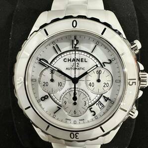 新品同様 CHANEL J12 41ミリクロノ H1007 純正正規品 入学式結婚式 メンズ高級腕時計 クロノグラフ 確実正規品の画像4