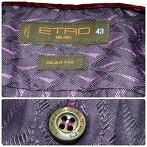 【未使用】ETRO エトロ 総柄 長袖シャツ ドレスシャツ　パープル マルチカラー　SLIM　FIT　イタリア製 43　2XL　3L　大きいサイズ_画像9