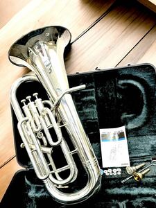 【中古品】ヤマハ YEP-621S YAMAHA ユーフォニアム EUPHONIUM マウスピース2個 説明書 ケース付 金管楽器 