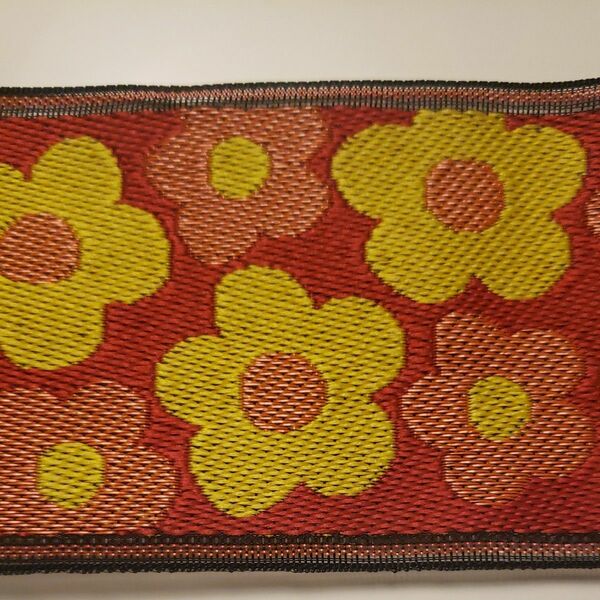 畳縁　黄色サーモンピンク赤色　花柄　ハンドメイド　手芸　児島　FLAT 　130cm