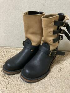 Wesco Boss Custom Engineer Boots 6.5d Black Bar Wrap Two -ton Black Custom Boss Wesco