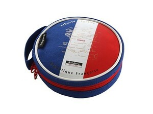 Bandiera( van tiela) round pouch France 11757 pouch case round pouch France national flag France Europe Paris tricolor 