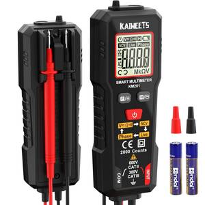 KM201スマートマルチメーター KAIWEETS スマートマルチメーター AC/DC電圧 位相シーケンス検出 導通 抵抗測定 NCV/活線チェック 20