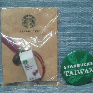 ☆未使用品 STARBUCKS スターバックス チャーム キーホルダー スターバックス TAIWAN 缶バッジ セット かなり昔の物☆の画像1