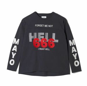 【新品未使用】 MAYO HELL&HEAVEN Embroidery Football Long Sleeve Teeメイヨー フットボールTシャツロングスリーブ 刺繍 ブラック 23AW M