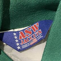 希少 90s ビンテージ ASW JACKETS ナイロンスタジアムジャケット 無地 グリーン スタジャン アワードジャケット 1990年代 USA製_画像4