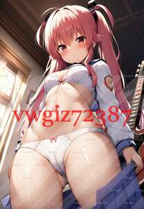 AN-2958 2G ユイ Angel Beats! 同人 A4 アニメ ポスター 高品質 anime 美少女 制服 イラストアートポスター