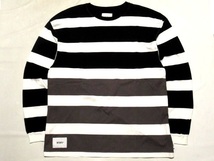 美品 22SS WTAPS LANE LS COTTON Mサイズ レーン 長袖 ボーダー Tシャツ ロンT Black ブラック 221ATDT-CSM28 ダブルタップス_画像3