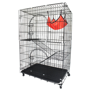 [ free shipping ]L size 2 step cat cat cage with casters pet gauge black black . cat cat for hammock attaching width 73 depth 52 height 117