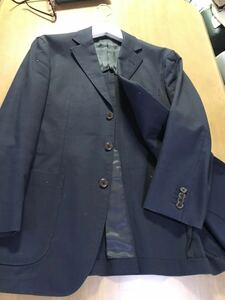PROFEENO 丸井オリジナル　綿ポリウレタン混紡/濃紺テーラードジャケット　