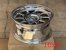 新品！Whistler KR7 16x8J+20 4H PCD100 Vopper Chrome クロームメッキ USDM 深リム Hellaflush_画像3