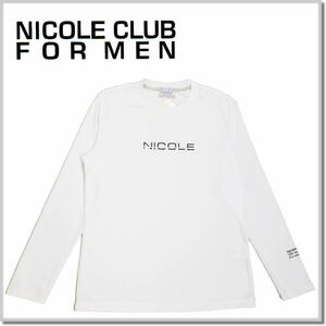 ニコルクラブフォーメン NICOLE CLUB FOR MEN ロゴ刺繍長袖Ｔシャツ 4164-9100-09(WHITE)-46(M) クルーネックロンT カットソー 未