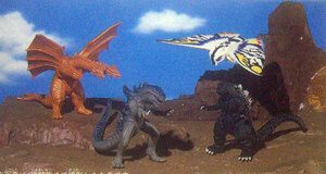 モスラ大怪獣列伝　全4種　ゴジラ/モスラ3 バンダイ　食玩　1998年