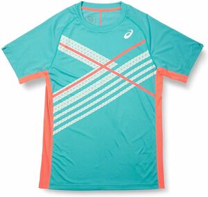 asics アシックス テニスウェア半袖Tシャツ CLUB GPXグラフィックショートスリーブトップ青2041A120メンズL新品