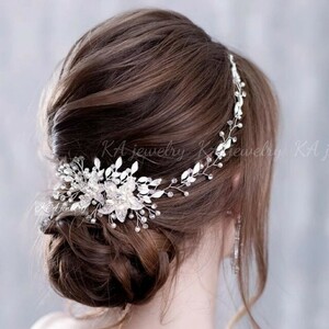  silver hair accessory pearl wedding head dress wedding Tiara hair ornament wedding accessory . type party dress .