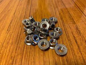 M8 stainless steel specular finish flange nut only Long Champ earrings bolt SSR Speedster Shark XR4 MK Mark li barrel remake repair 