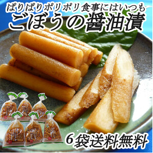 ゴボウの醤油漬 100g×6袋 ご飯のお供 宮崎産ゴボウ おかず おつまみ お茶うけ 色んな料理の付合わせ 食べてスッキリ 送料無料