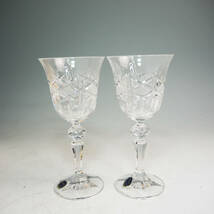 未使用品 BOHEMIA ボヘミア CRYSTAL GLASS クリスタルガラス ワイングラス 2点セット ペア ハンドカット 伝統工芸 TO33_画像3