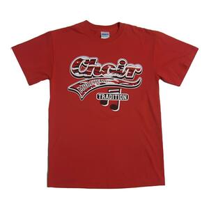 GILDAN プリントTシャツ Choir ティーシャツ Sサイズ レッド 赤色 アメリカ輸入古着 ユーズド USED tee 音楽 レトロ tシャツ #n-64