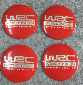 WRC WORLD RALLY ホイール センターキャップシール 56.5ｍｍ 4枚セット アルミ製 カーステッカー 自動車 ●002番