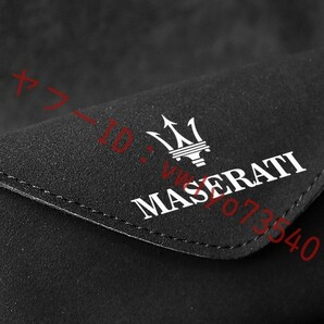 マセラティ Maserati 車載サングラス収納 メガネボックス 車用メガネケース サンバイザー 収納ケース アルカンターラ素材●ブラックの画像4