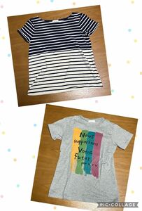 【中古品】a.v.v. MICHEL KLEIN PARIS Tシャツセット　お洒落　シンプル　ボーダー　バイカラー　