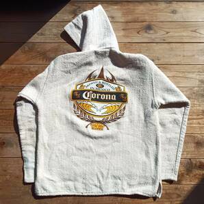 送料無料♪メキシコ製コロナビール Corona BEER メキシカンパーカー size XL 生成り BREWED & BOTTLED IN MEXICO ヘリンボーン USED古着の画像1