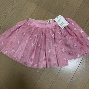 新品H&M チュールスカート　タグ付き サイズ90 キラキラ　かわいい　女の子 ウエストゴム チュチュ