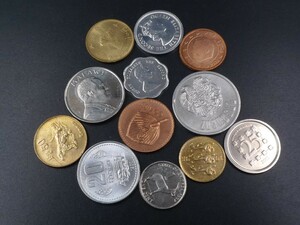 世界貨幣12枚 硬貨 アルメニア 東カリブ エリトリア ラオス ベルギー マラウイ エストニア ベリーズ ミャンマー フィジー レバノン コイン