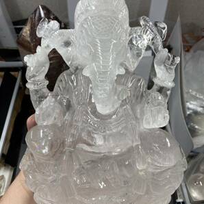 【大赤字セール】ヒマラヤ水晶 ガネーシャ 約4.2kg 彫り物 0620