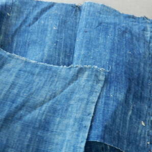 ＜銀の斧＞木綿・幕末～明治期・藍木綿無地・手紡ぎ手織布布。浅木色・5巾繋ぎ品・長さ28cm・パッチワークにの画像2