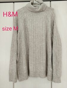 H&M ハイネックニット セーター ベージュ size M 冬春