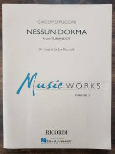 送料無料 吹奏楽楽譜 G.プッチーニ：誰も寝てはならぬ 歌劇「トゥーランドット」より ジェイ・ボコック編 試聴可 スコア・パート譜セット