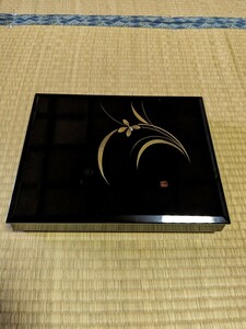 Art hand Auction [New] Aizu lacquerware black column Aizu lacquer paperback box inkstone box Made in Japan Makie traditional craft wooden lacquerware black lacquerware, Craft, Lacquer art, inkstone box, text box