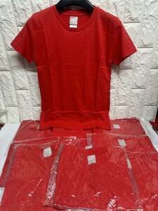 Y548/ unused 10 pieces set Kids Junior lady's S plain red short sleeves T-shirt set sale Event ... team wear 